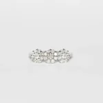 Anello Trilogy Di Fiori Pavé In Oro Bianco 18 Kt e Diamanti