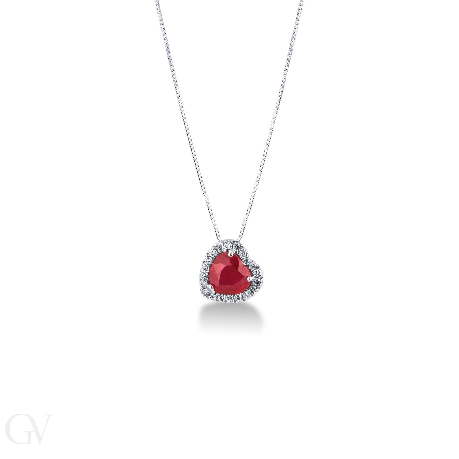 CUORE RUBINO E DIAMANTI
