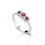 Anello in oro diamanti e rubini