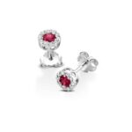 Orecchini in oro 18kt con Diamanti e Rubini